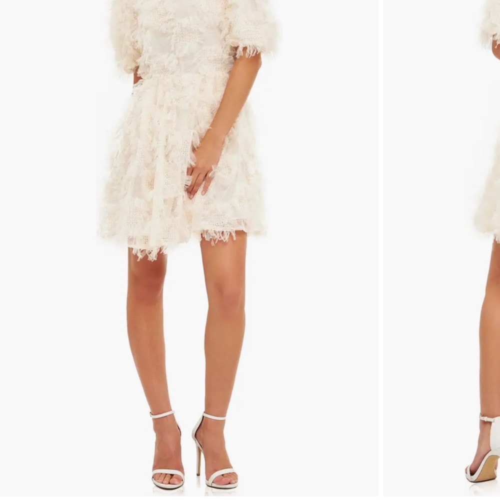 Nordstrom | NWT Endless Rose Cream Textured Mini Dress